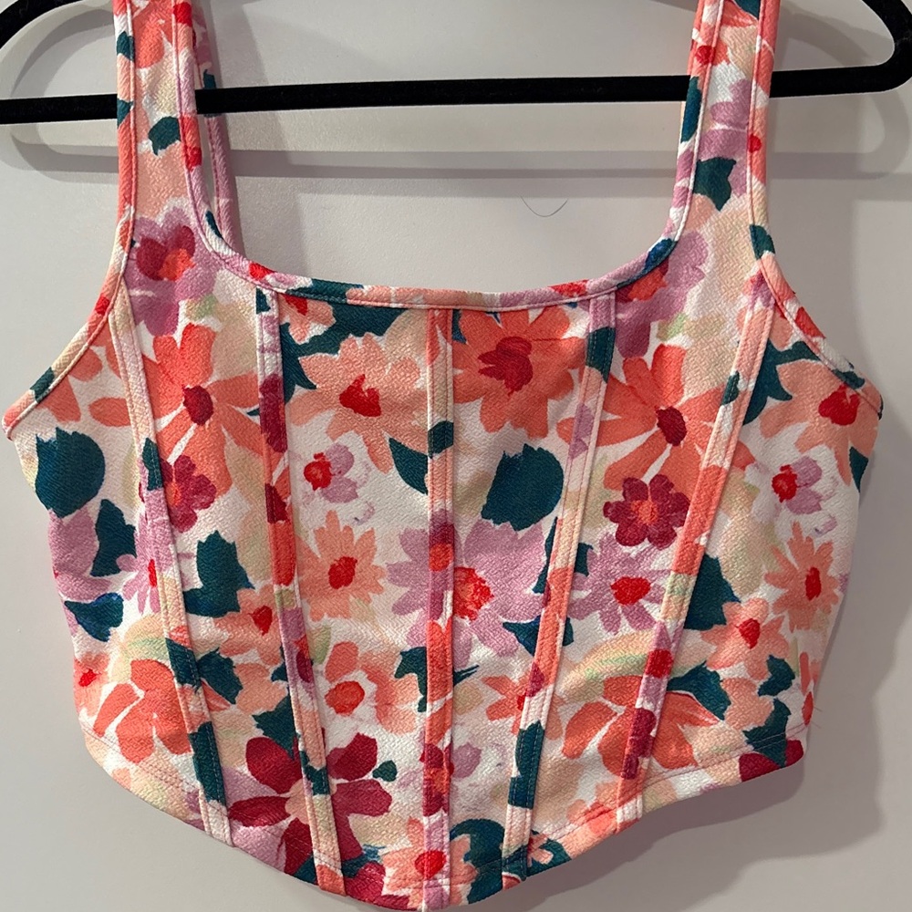 SHEIN Colorful Floral Crop Top